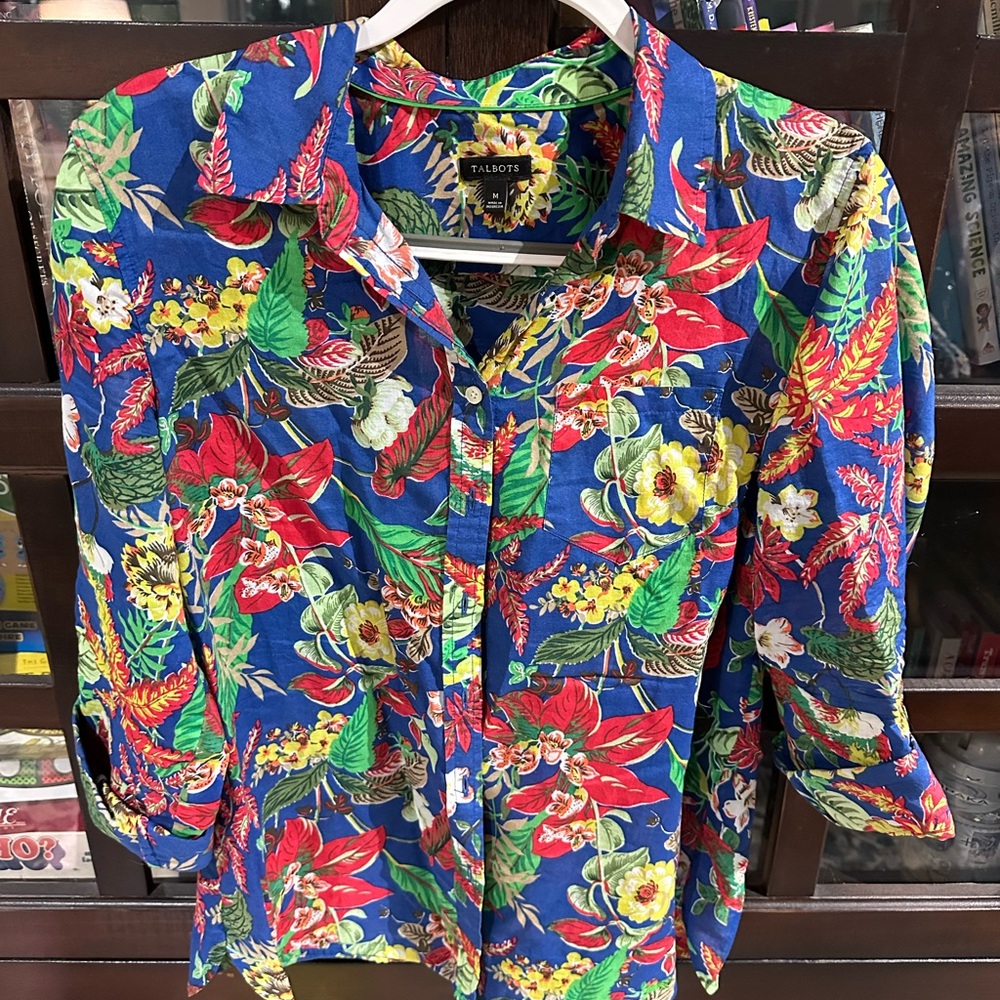 Talbots Women's Multicolor Tropical Print Shirt